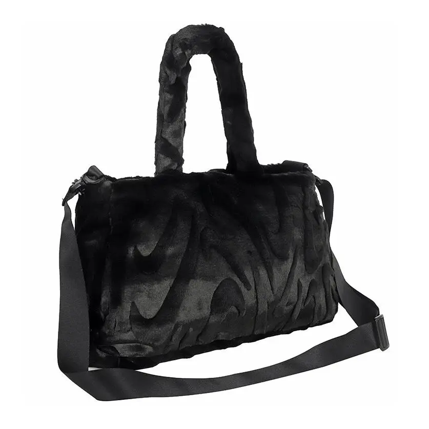 Sportswear Fur Tote Bag Women`s Sports Casual Bag Black FZ1323-010 by Nike