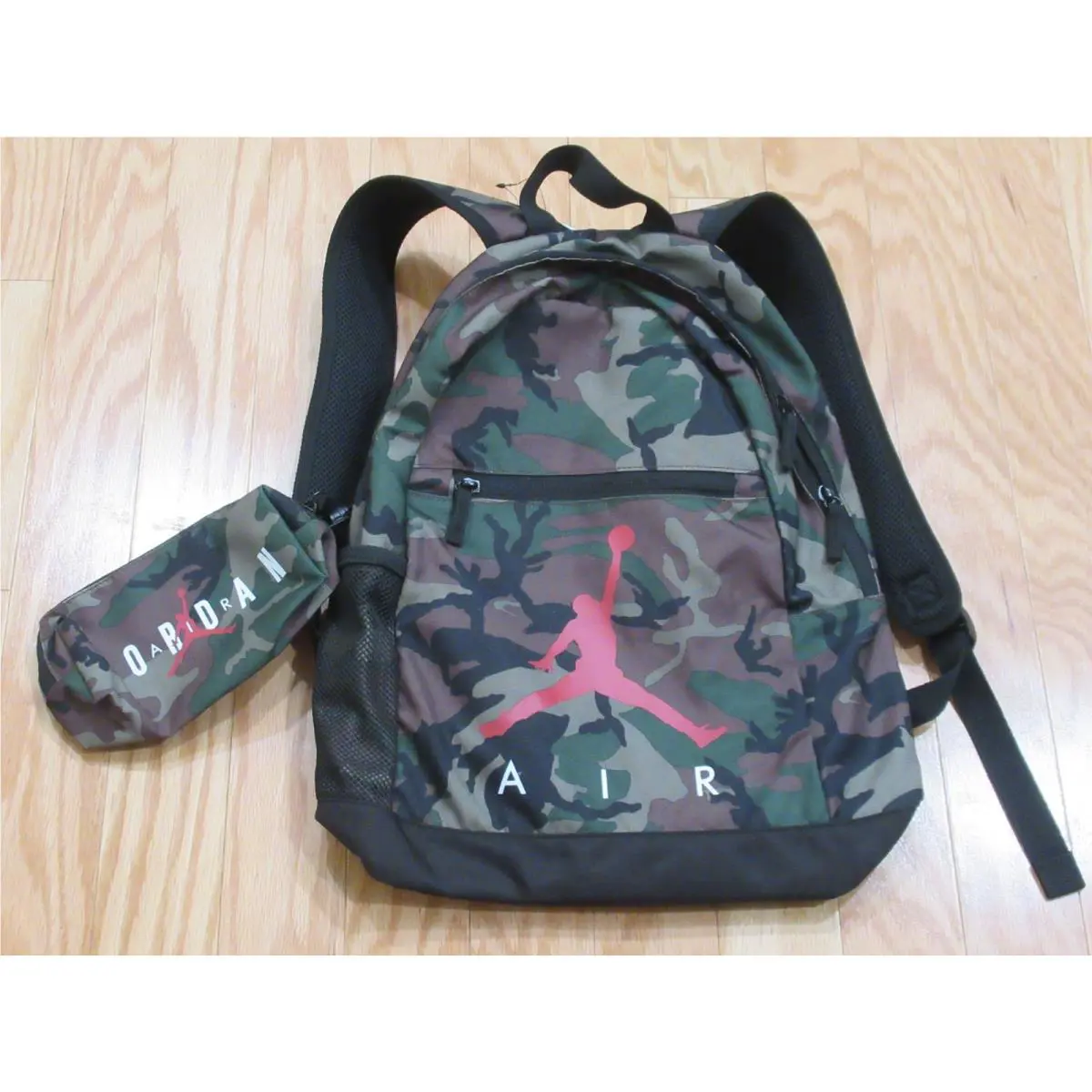Nike Air Jordan Jumpman Camouflage Backpack Bag w/ Matching Pouch Case