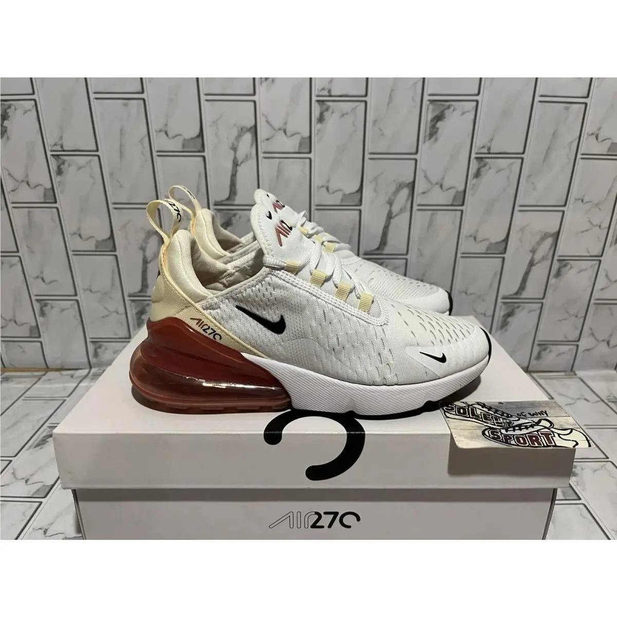 Air Max 270 Ivory White Running Gym Workout Training Shoes Womens 6 by Nike