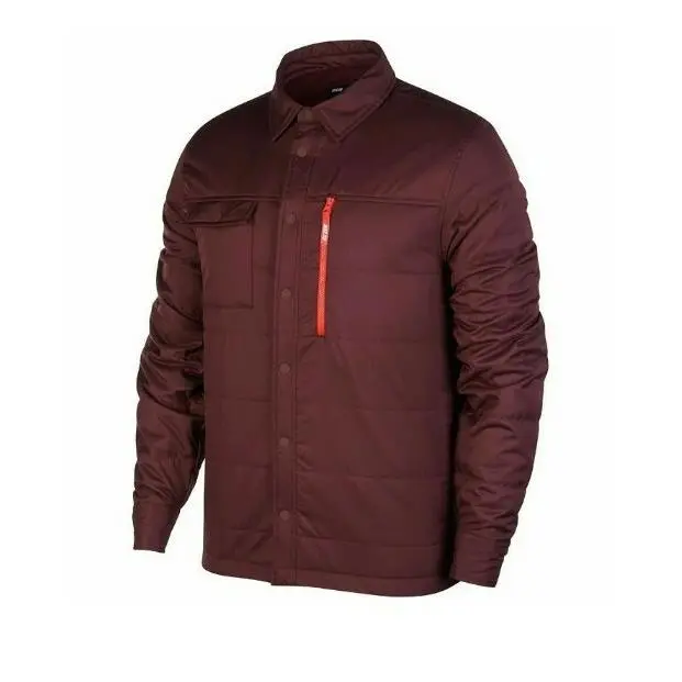 Nike SB Men`s Long-sleeve Skateboarding Top Burgundy Red Winterized Jacket-sm