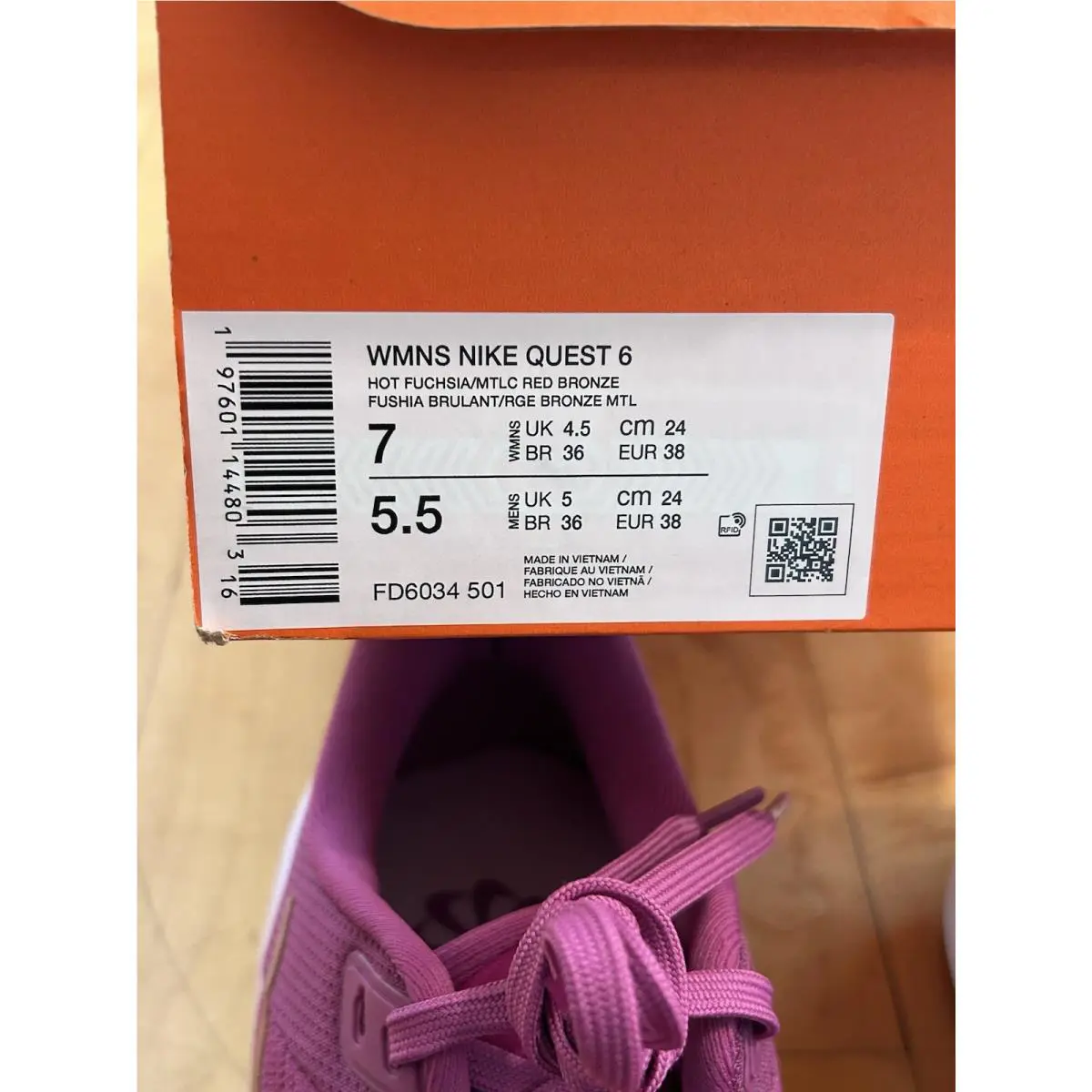 Nike shoes - Nike Quest 6 - Quest - FD6034-501 - Purple (UPC: 197601144803) 1
