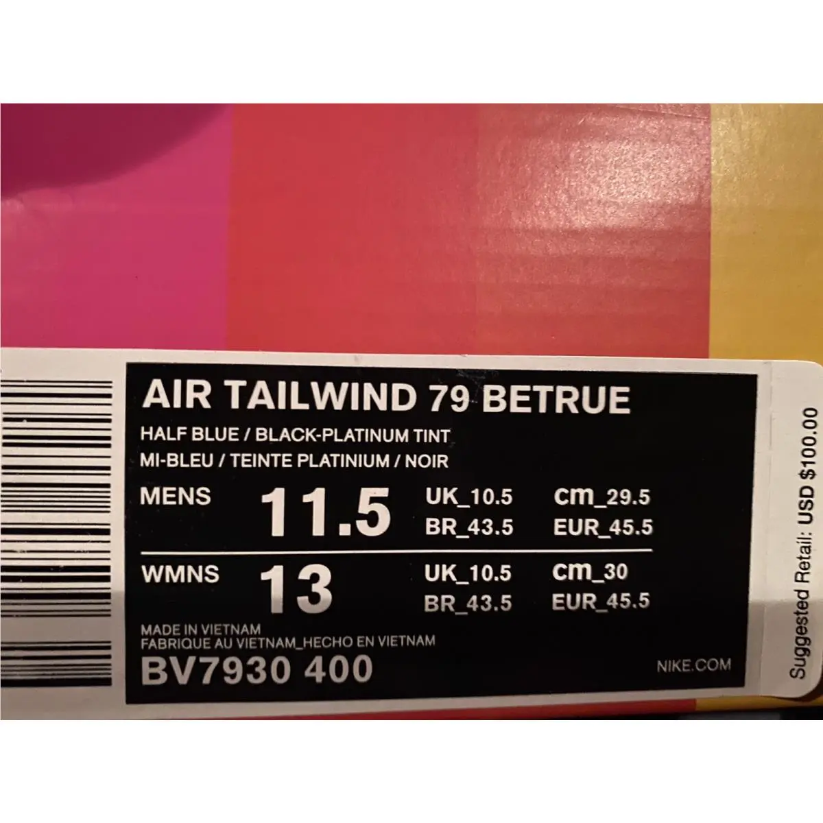 Nike shoes - Air Tailwind 79 - Air Tailwind - BV7930-400 - Half Blue/Black-Platinum Tint 10