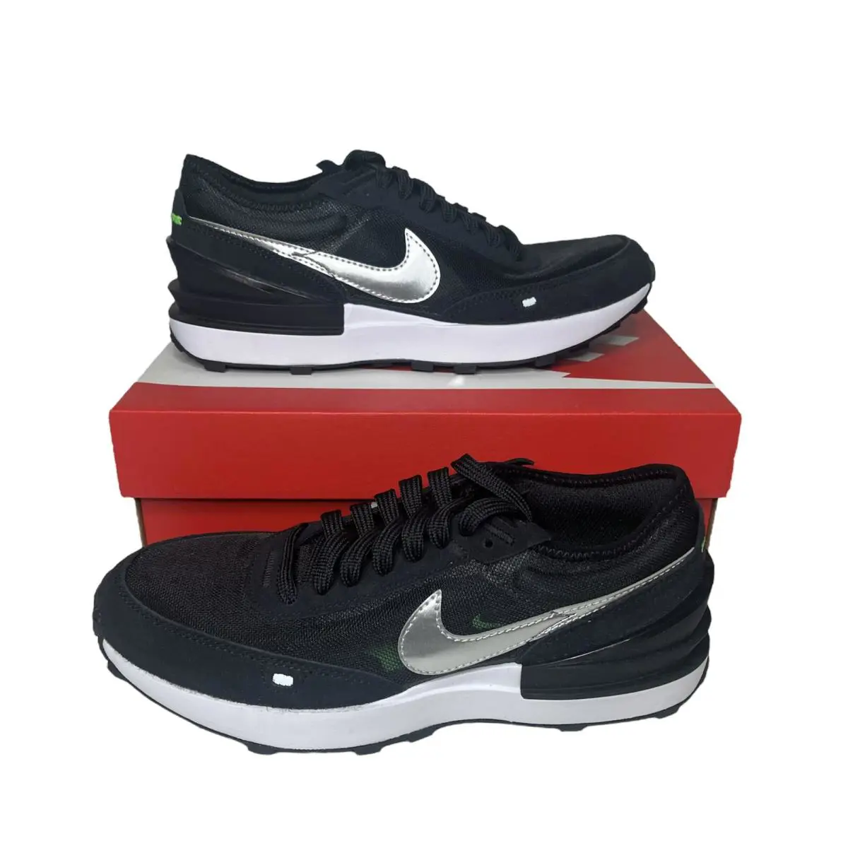Nike Waffle One GS Black Silver 4.5Y / 6W DC0481 004 - Black