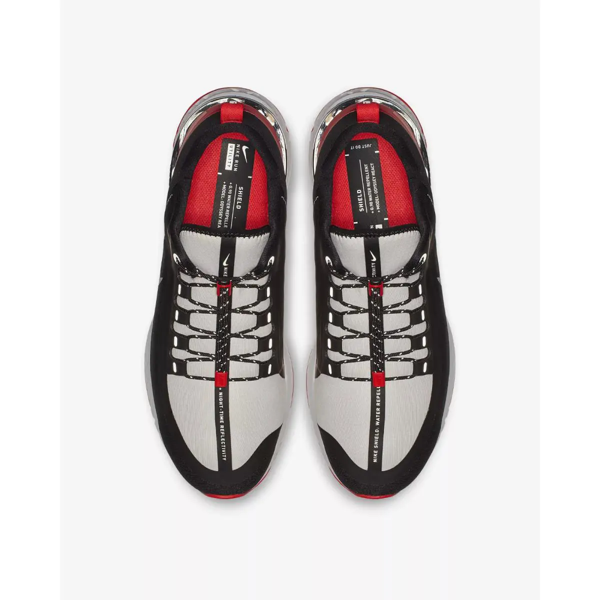 Nike shoes - Nike Odyssey React Shield NRG - BQ9780 006 - Black/Reflect Silver-Habanero Red (UPC: 191888295753) 1