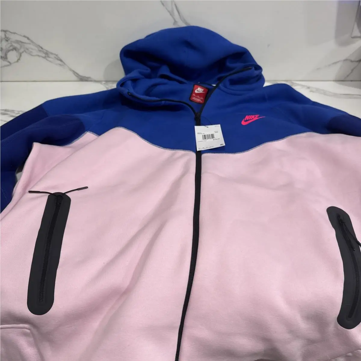 Nike Tech Fleece Windrunner Hoodie Neapolitan Pink Blue FZ4709-480 Xxl