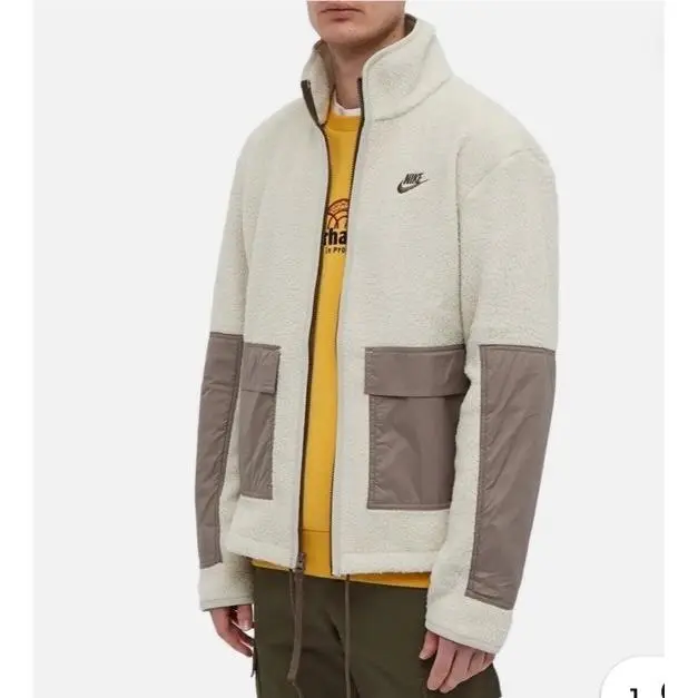 Sportswear Men’s Medium Fleece Sherpa Jacket Cream DD5021-072 Full Zip by Nike