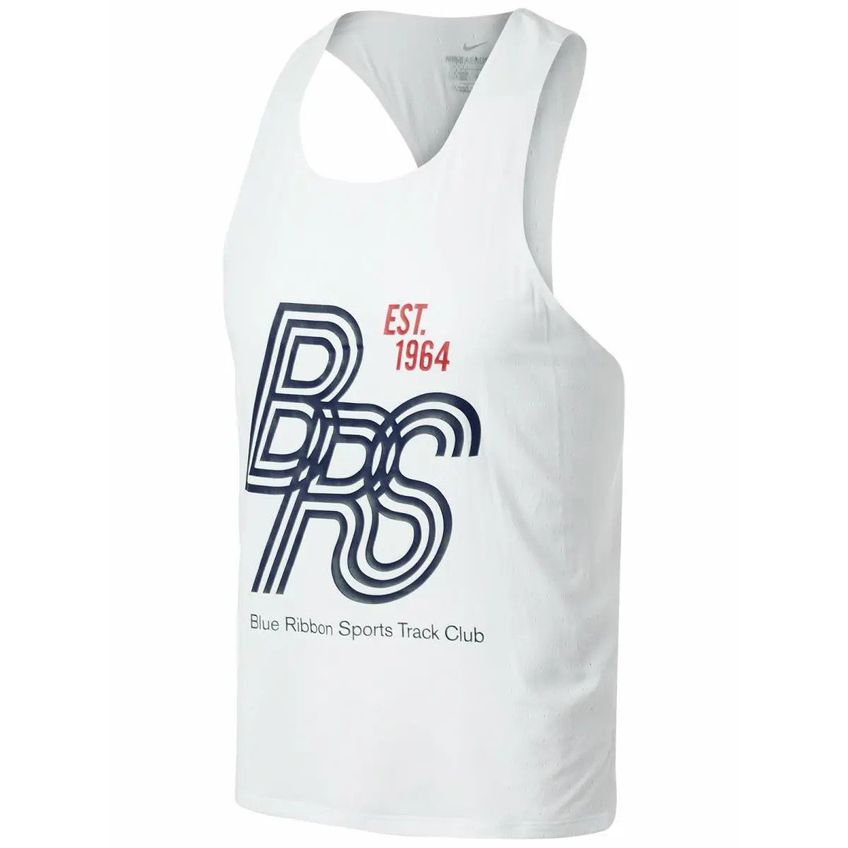 Nike Aeroswift Blue Ribbon Sports Running Tank Top White CJ4478 100 Size Large - White