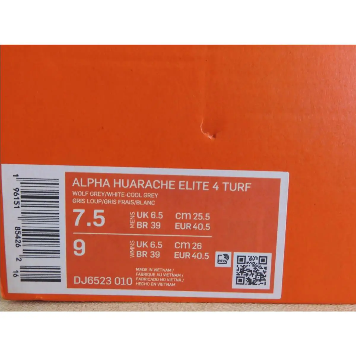 Nike shoes - Nike Alpha Huarache Elite 4 - DJ6523-010 - Gray (UPC: 196151854262) 3