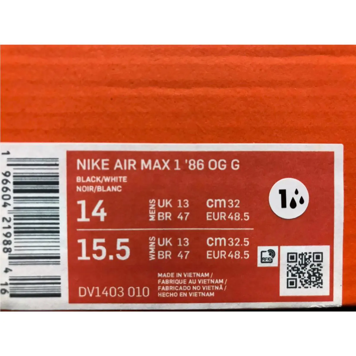 Nike shoes - Nike Air Max 1 - Air Max - DV1403-010 - Black (UPC: 196604219884) 3