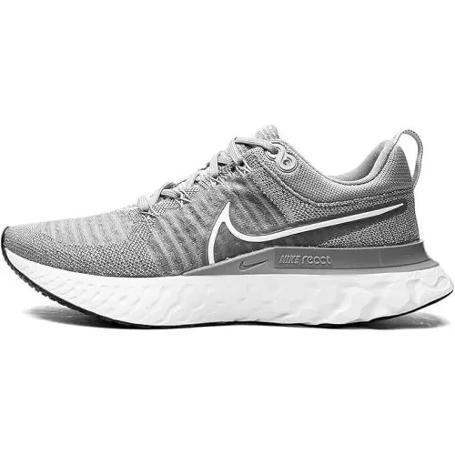 Nike React Infinity Run FK 2 Women`s Size 6 Shoe Grey with White Swoosh - White