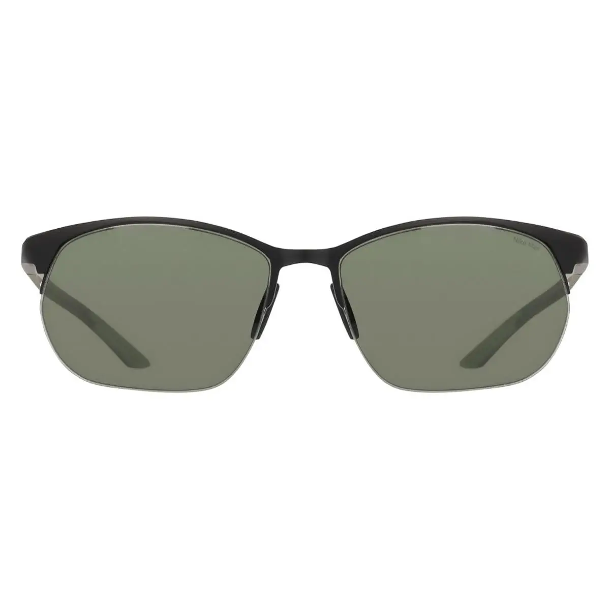 Nike Modern Metal Zone IH0911X Sunglasses Male Matte Black 62mm - Frame: Matte Black, Lens: Green