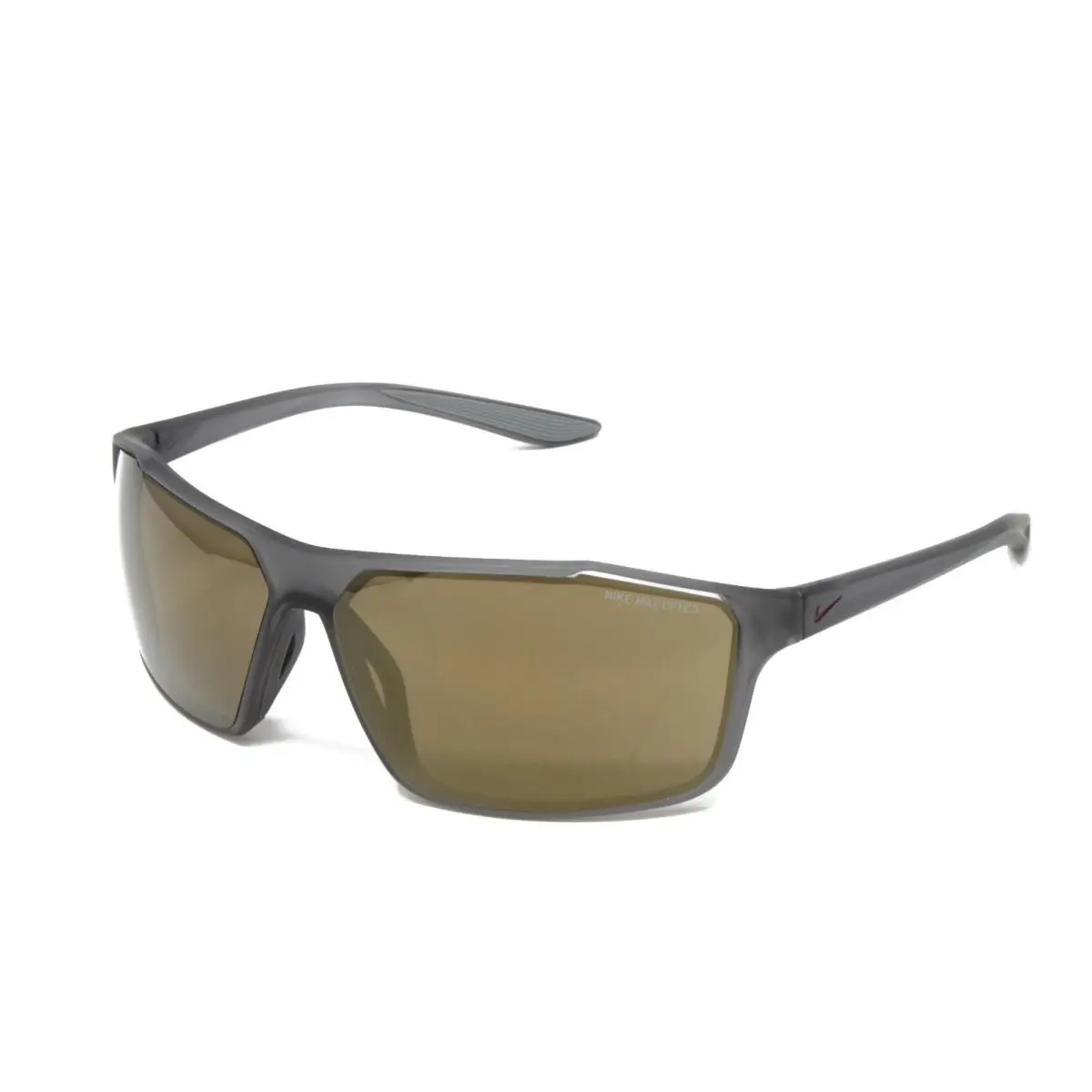 Nike Sunglasses Windstorm Men`s Plastic Wrap Gray 65mm Mirror Lens CW4672-021 - Frame: Gray, Lens: Brown