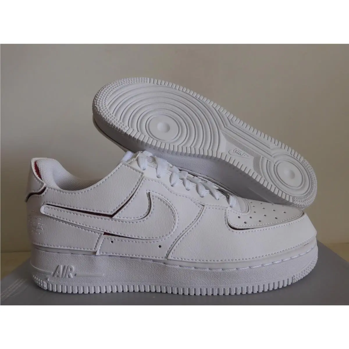 AF1/1 Air Force 1 White-red Black Mens Sz 6.5 / Womens Sz 8 DC9895-100 by Nike