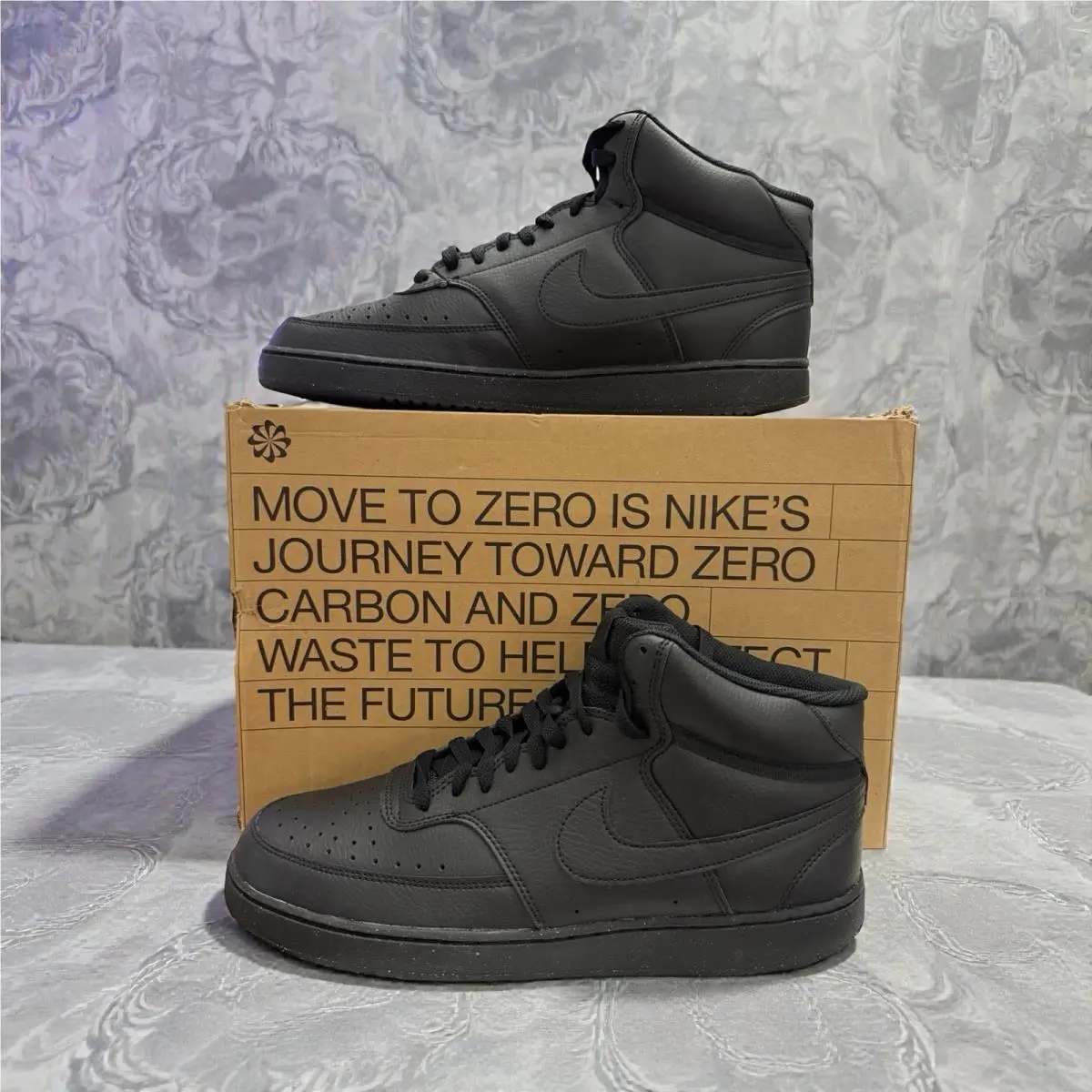 Nike sz 11.5 Mens Triple Black Court Vision Mid NN Sneakers DN3577-003