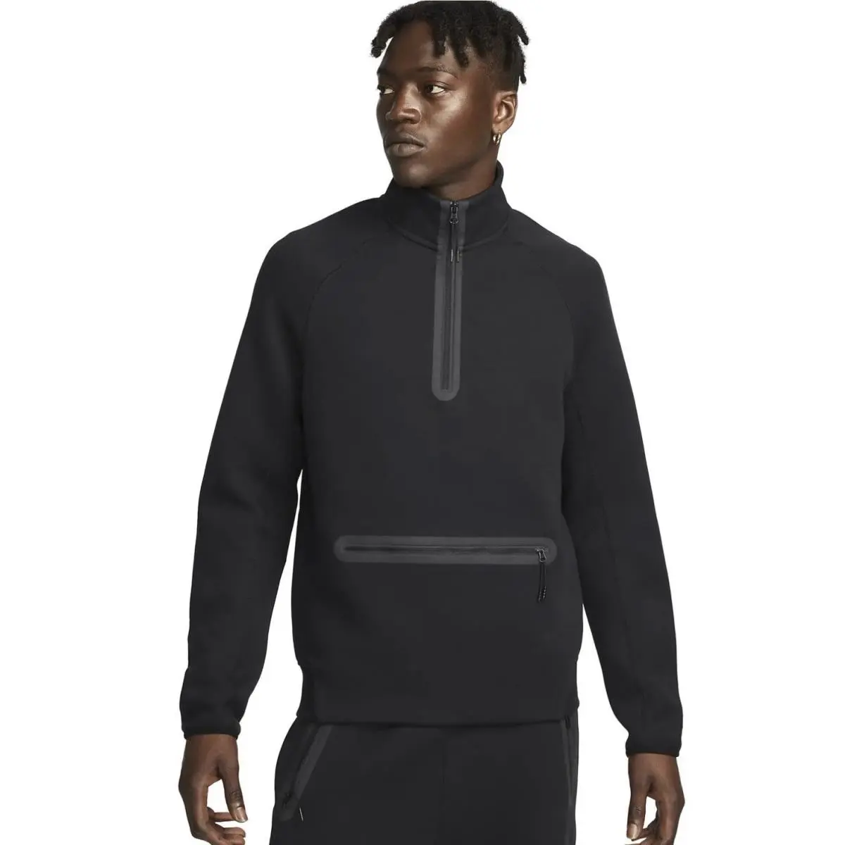 Nsw Black Tech Fleece Half Zip Sweatshirt Men’s Médium FB7998-010 by Nike