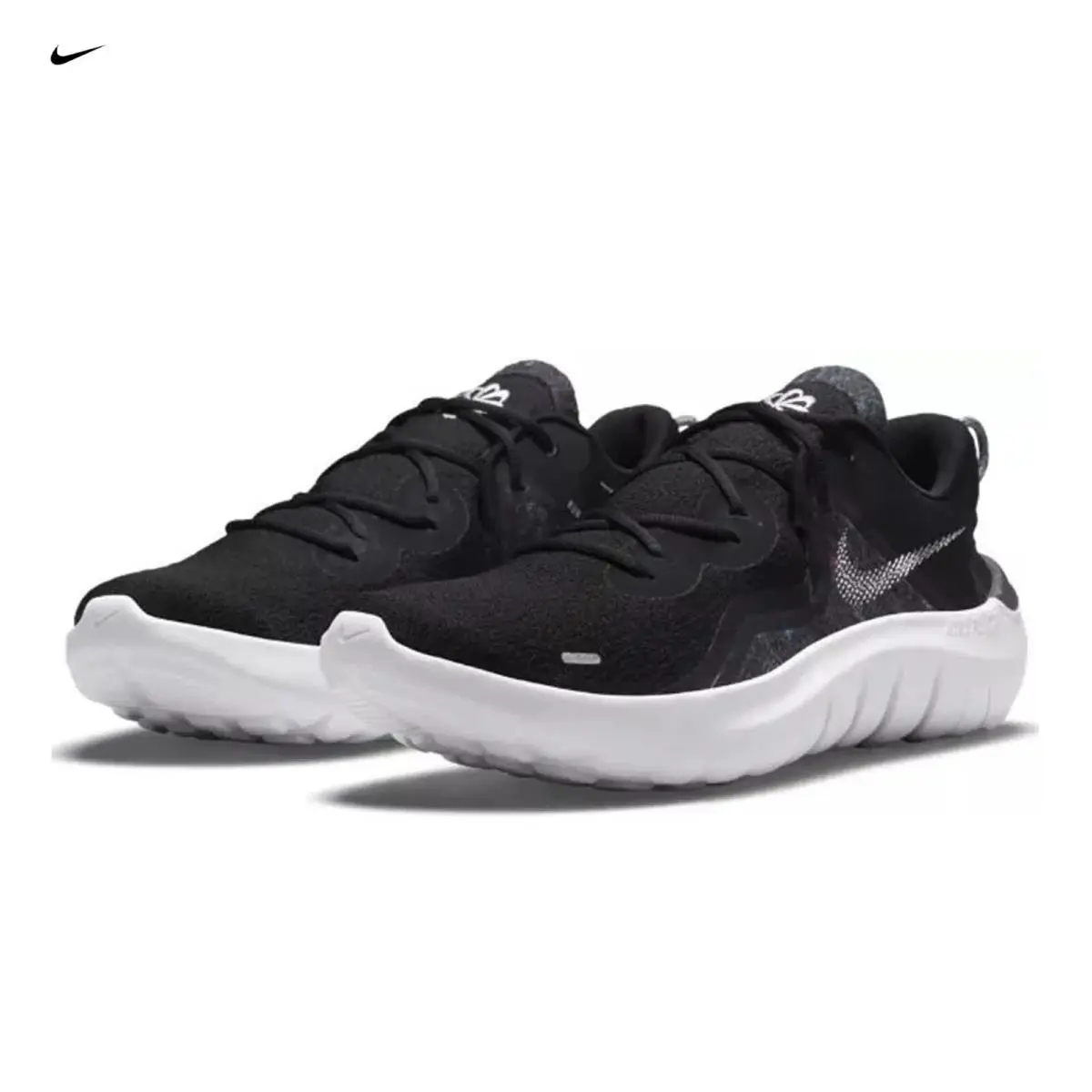 Size 11 - Nike Flex Run 2021 Black White No Lid Men’s Running Shoe