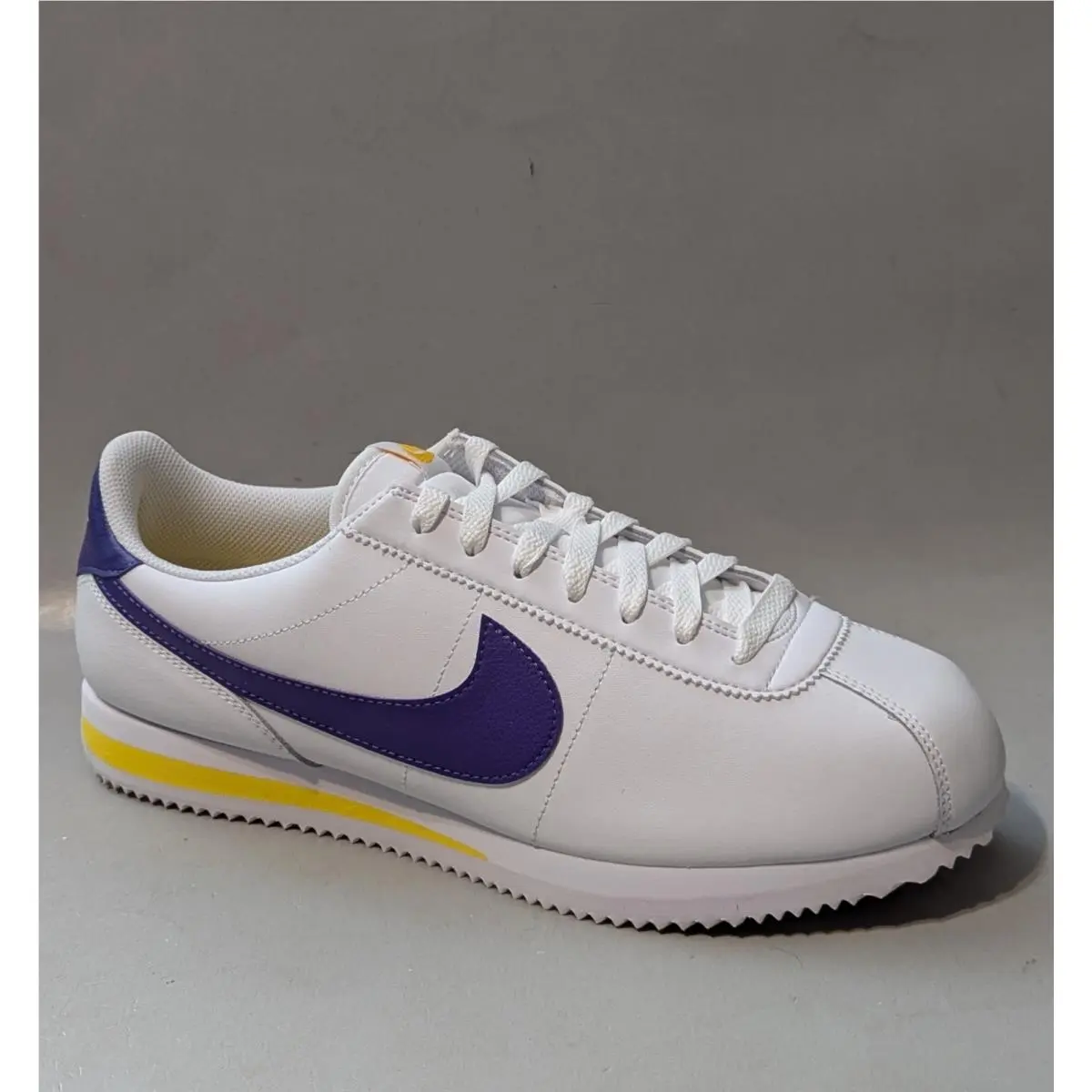Cortez Leather Shoes Mens 11 White Purple Gold DM4044-106 by Nike