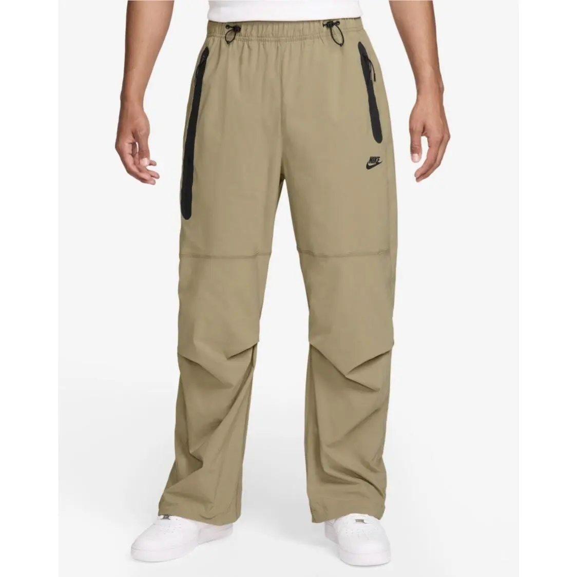 Nike Men’s Sz XS Tech Woven Oversized Pants Beige Black HM7158-297