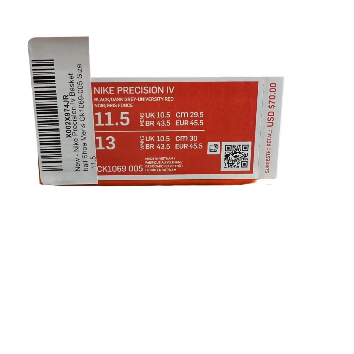 Nike shoes - Nike Precision IV - Precision - Black Red White 0