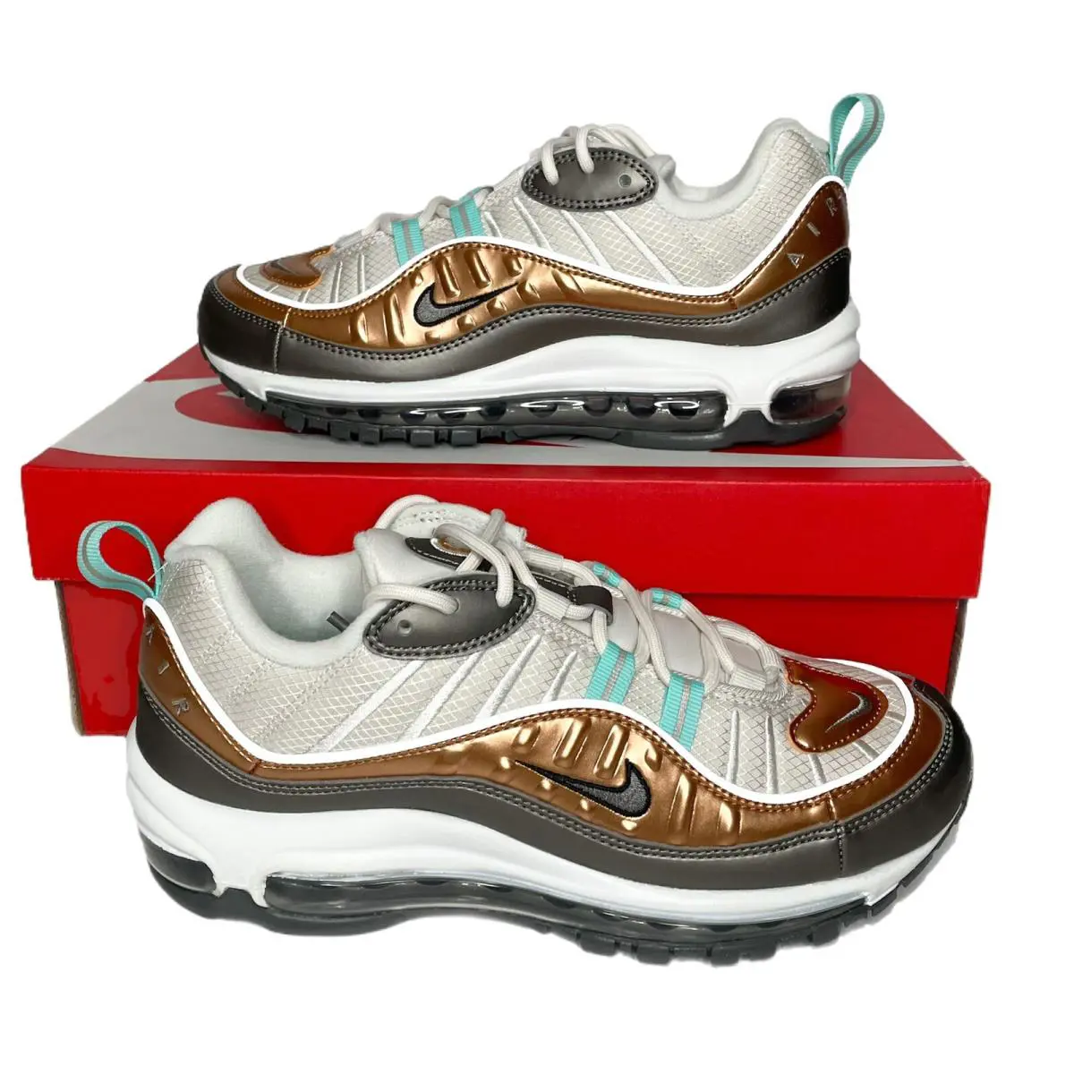 Nike Womens Air Max 98 SE Phantom Metallic Pewter Size 7.5 BV6536-002 - Brown