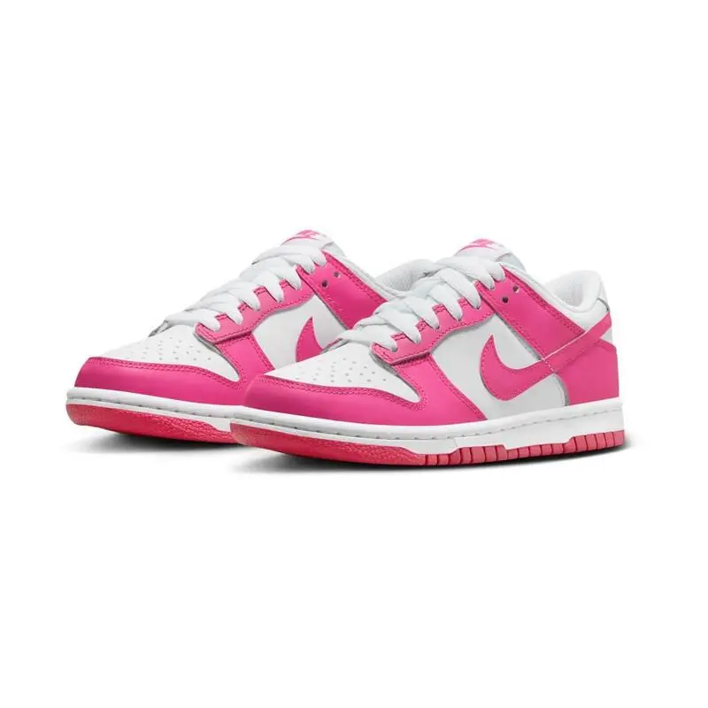 Nike Boys Grade School Nike Dunk Low_white/laser Fuchsia Fb9109-102 Size 6.5 - WHITE/LASER FUCHSIA