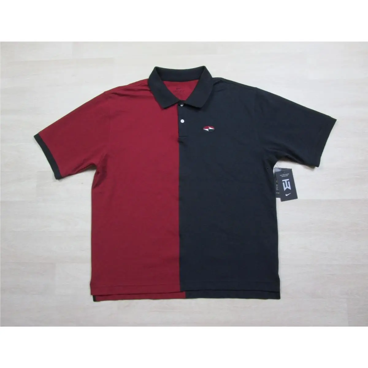 Men’s Nike Tiger Woods Slam Logo Polo Shirt L Loose Fit CZ5837 010