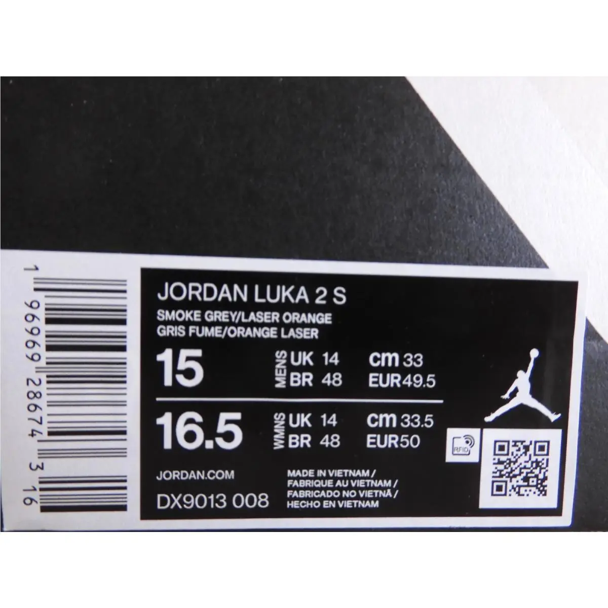 Nike shoes - Jordan Luka 2 - Luka - DX9013 008 - Smoke Grey/Laser Orange (UPC: 196969286743) 3