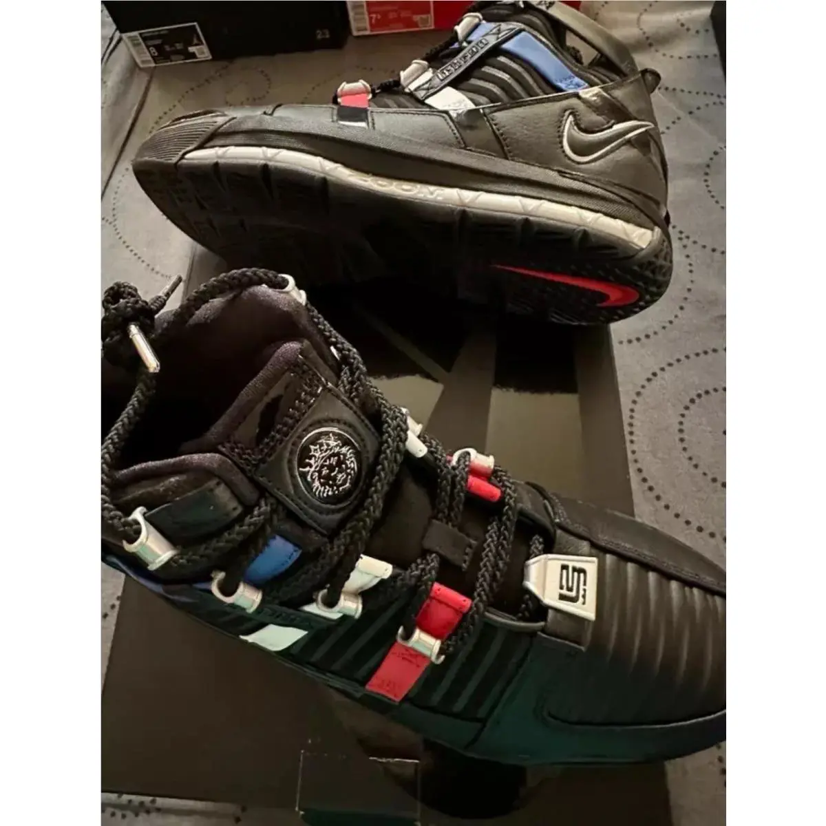 Nike shoes - Nike Zoom LeBron - Zoom LeBron - BLACK + RED + BLUE + METALLIC (UPC: 195244797639) 2