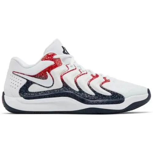 KD 17 Usa White University Red Obsidian FJ9487-101 Men`s Size 9 by Nike