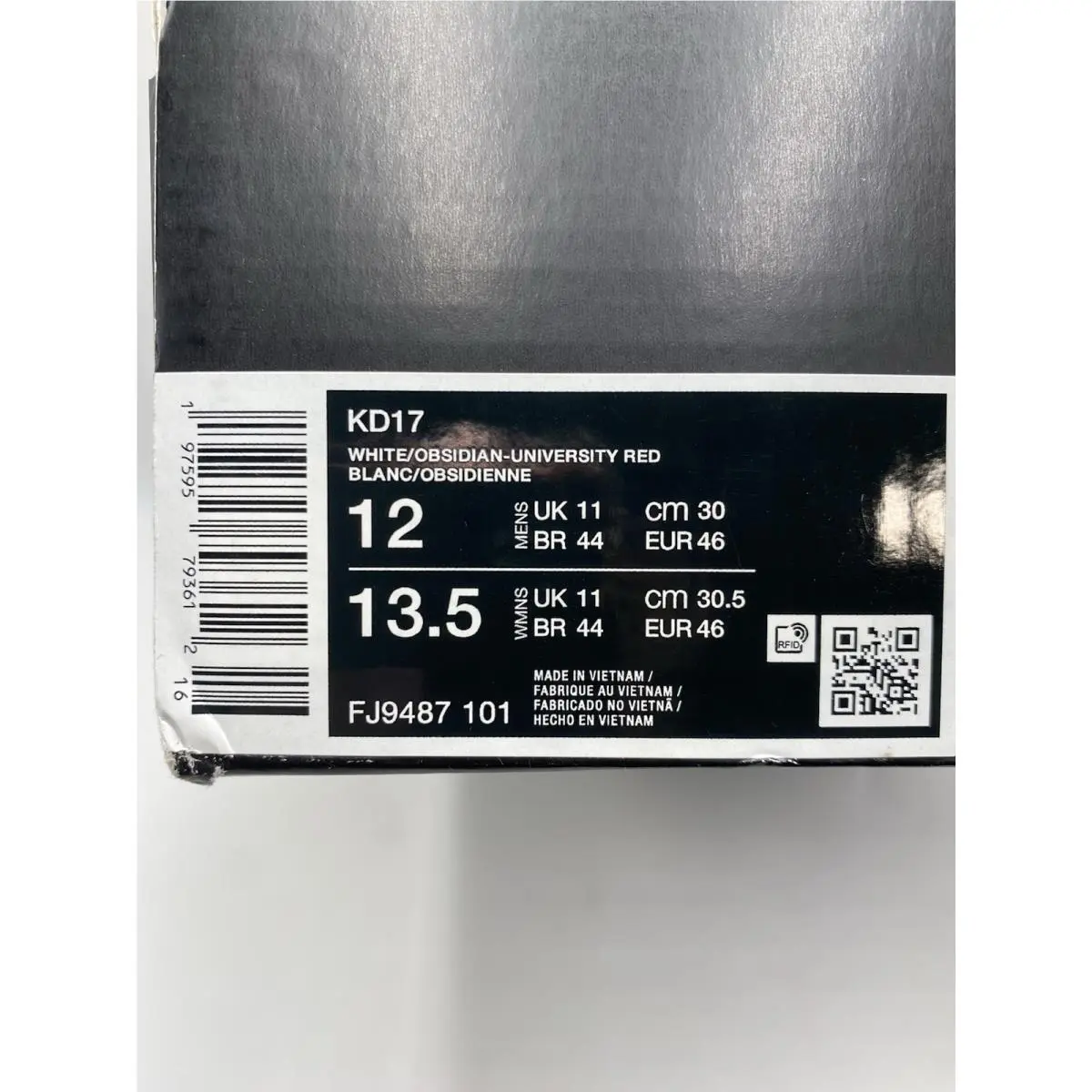 Nike shoes - Nike KD 17 - FJ9487 101 - White/Obsidian-University Red (UPC: 197595793612) 6