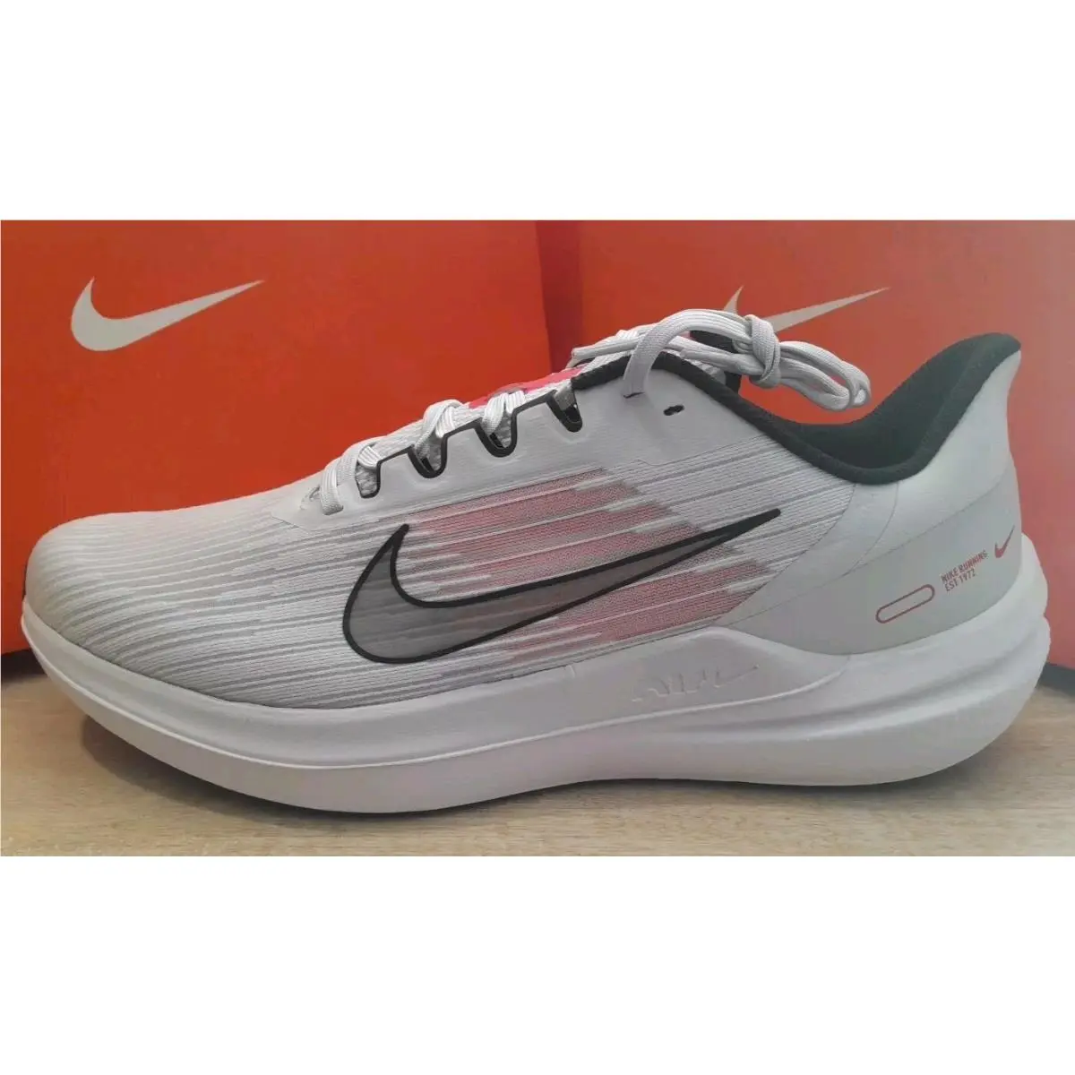 Air Winflo 9 Running Training Shoes Photon Dust Black White DD6203-009 Mens by Nike