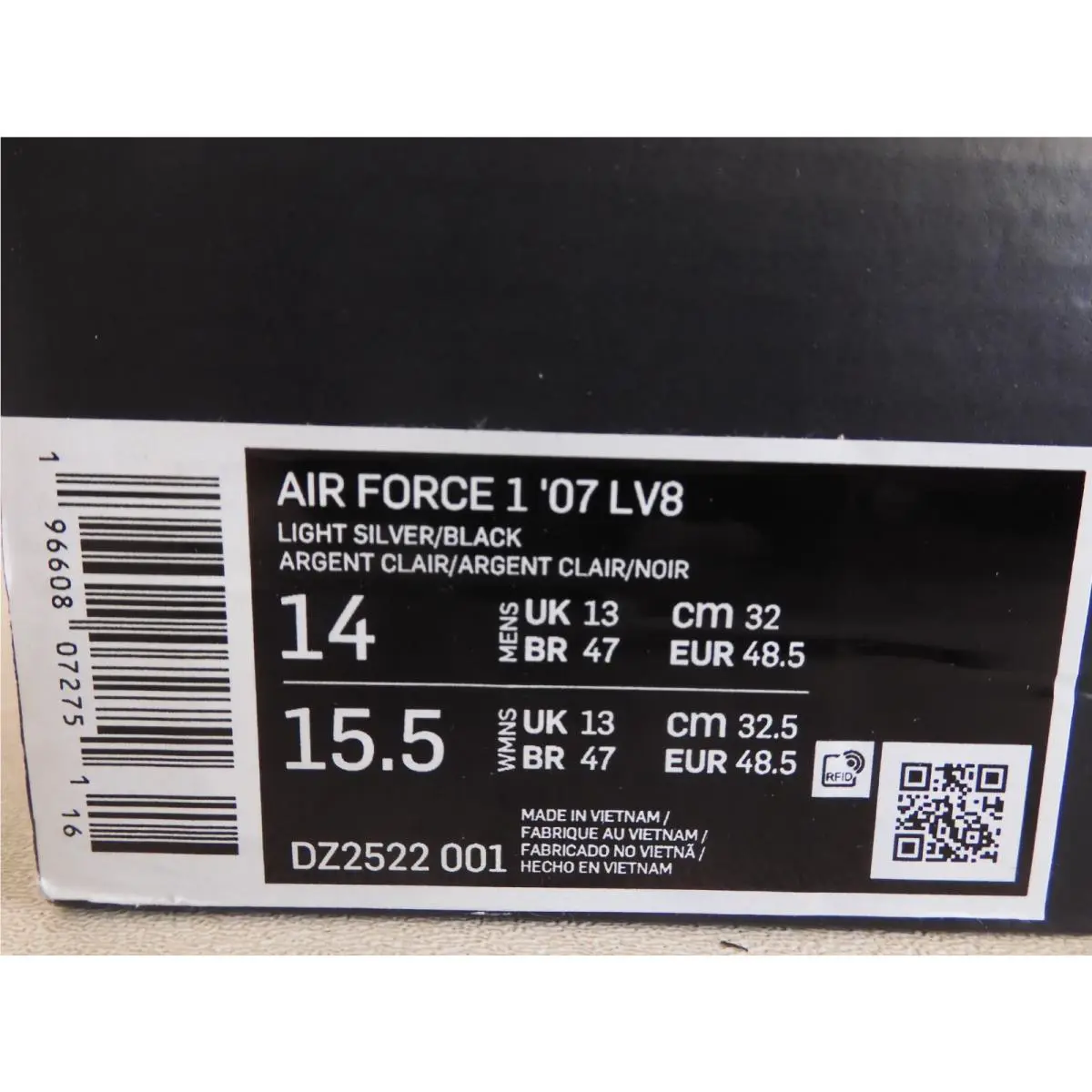 Nike shoes - Nike Air Force 1 `07 LV8 - DZ2522-001 - Silver (UPC: 196608072751) 3