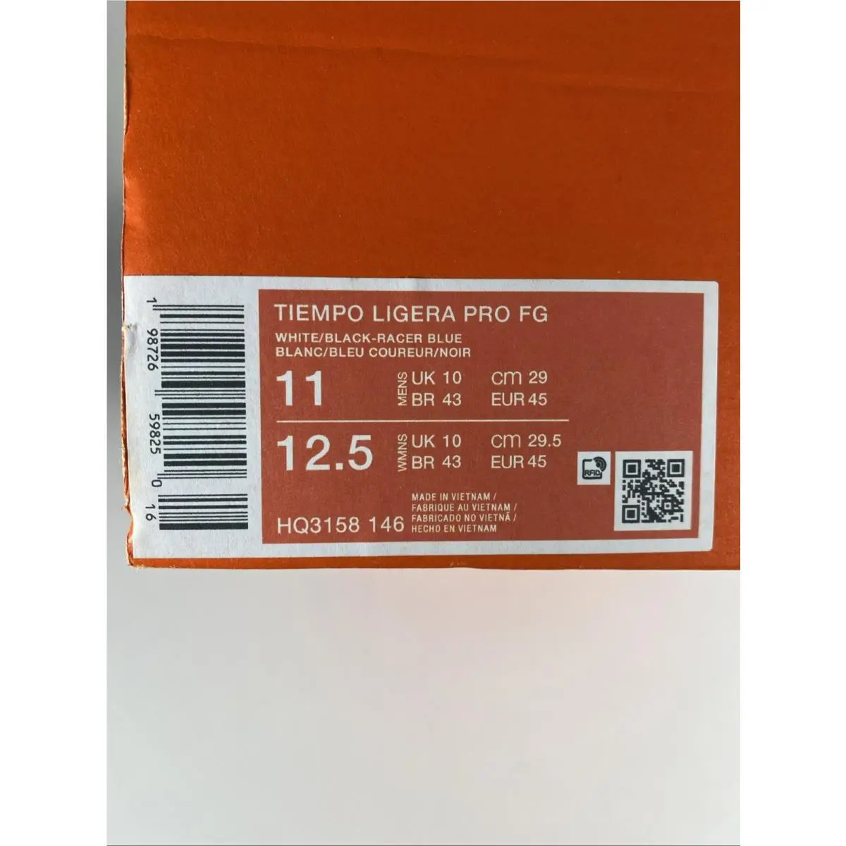 Nike shoes - Nike Tiempo Ligera - Tiempo Ligera - HQ3158 146 - White/Black-Racer Blue (UPC: 198726598250) 8