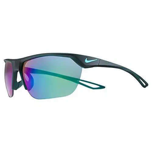 Nike Trainer SM Matte Dark Teal Sunglasses with Green Mirror Lenses Bag - Aurora Green/Neptune Green, Frame: Green, Lens: Multicolor