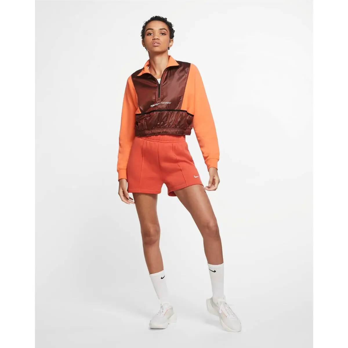 Nike clothing - 1/4 Zip Top - Zip Top - Camellia / Firewood / Orange / White, Manufacturer: Camellia / Firewood / Orange / White 4