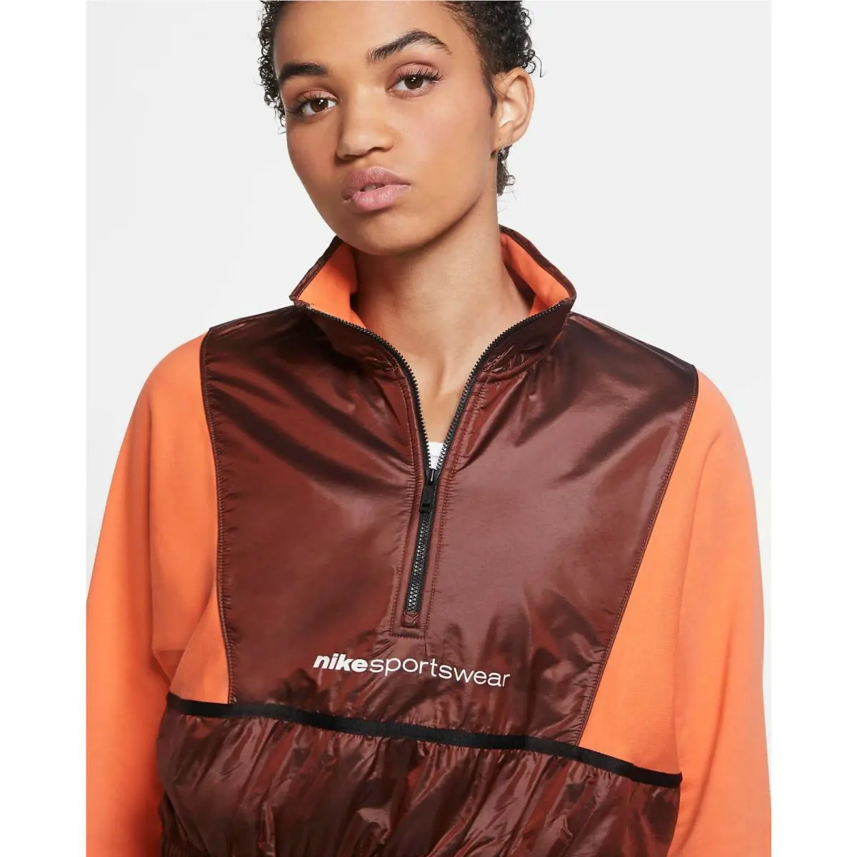 Nike clothing - 1/4 Zip Top - Zip Top - Camellia / Firewood / Orange / White, Manufacturer: Camellia / Firewood / Orange / White 1