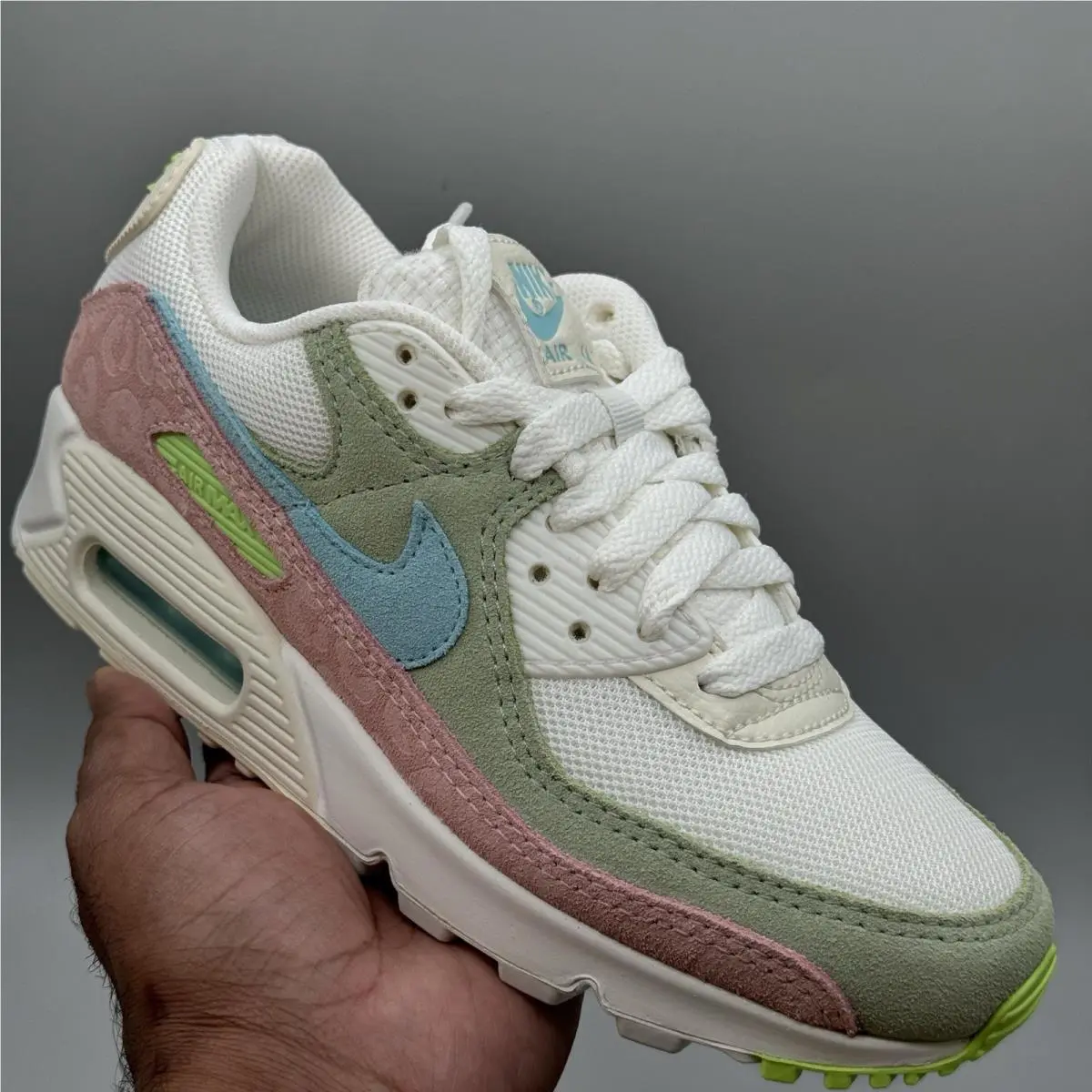 Nike Air Max 90 Women Size 5 Easter Leopard Sail Copa-honeydew Shoes Sneakers