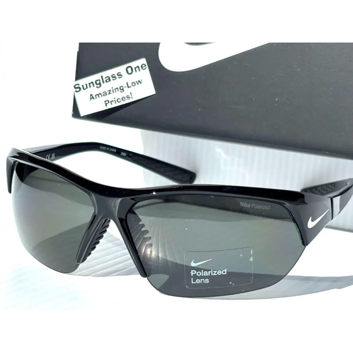 Nike Skylon Ace P Shiny Black Polarized Black Lens Sunglass FQ4767 010