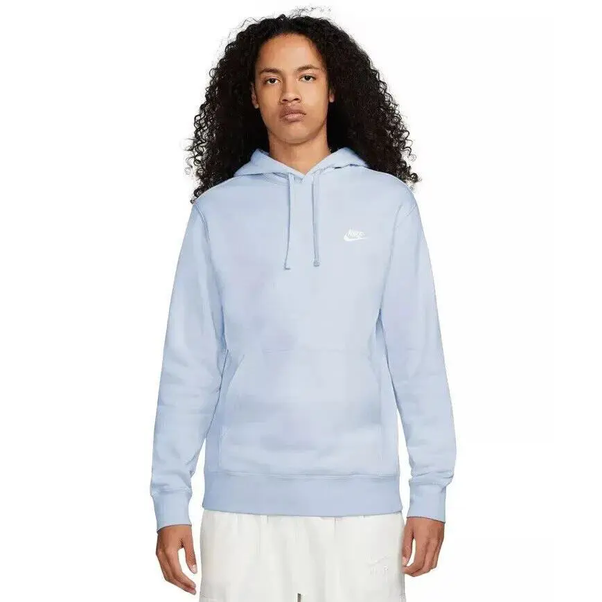 Nike Mens Sportswear Club Fleece Pullover Hoodie Pure Platinum BV2654-043 2XL