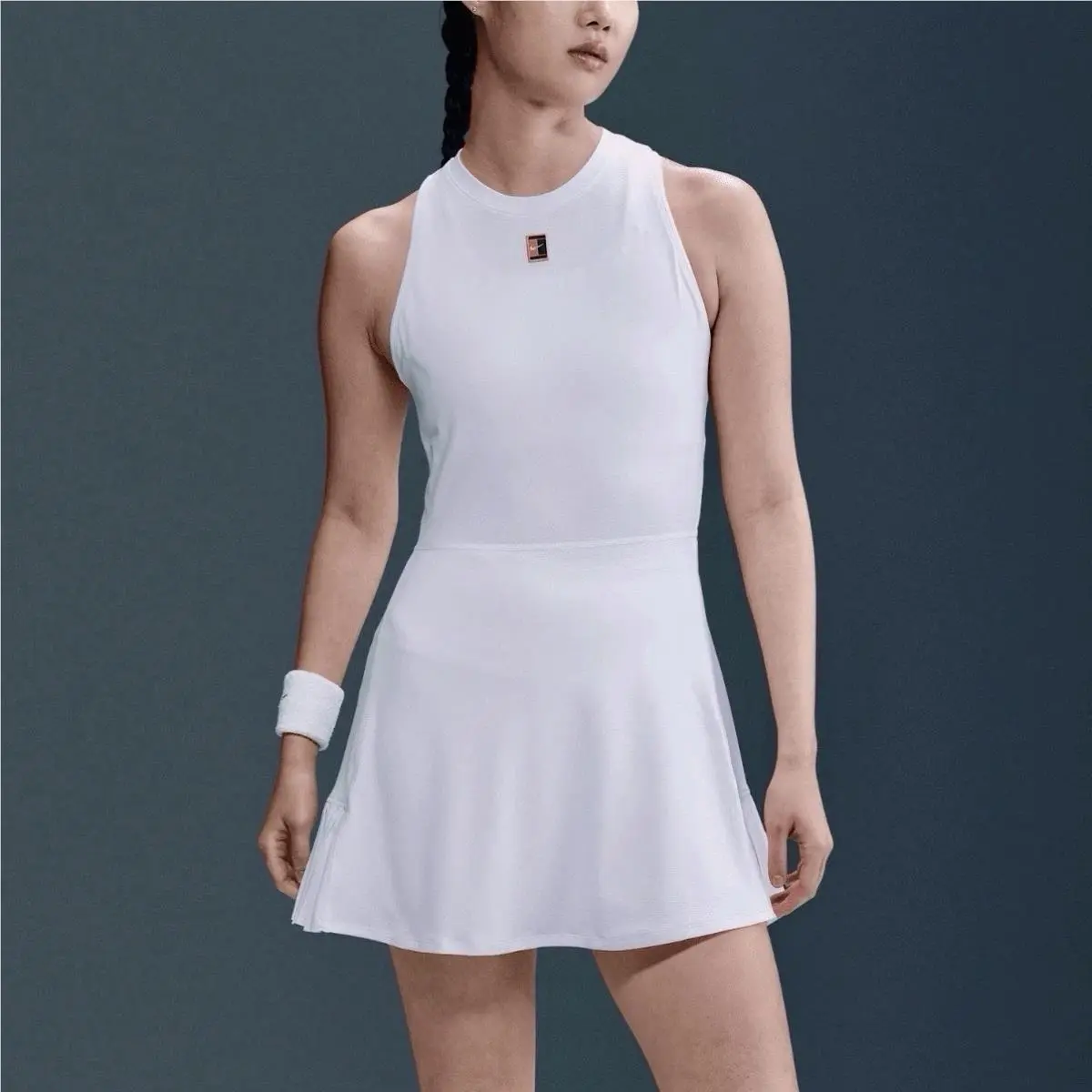 Nike Women`s Dri-fit Slam Dress LN FZ6746-100 Tennis Wimbledon 2025 Size Medium