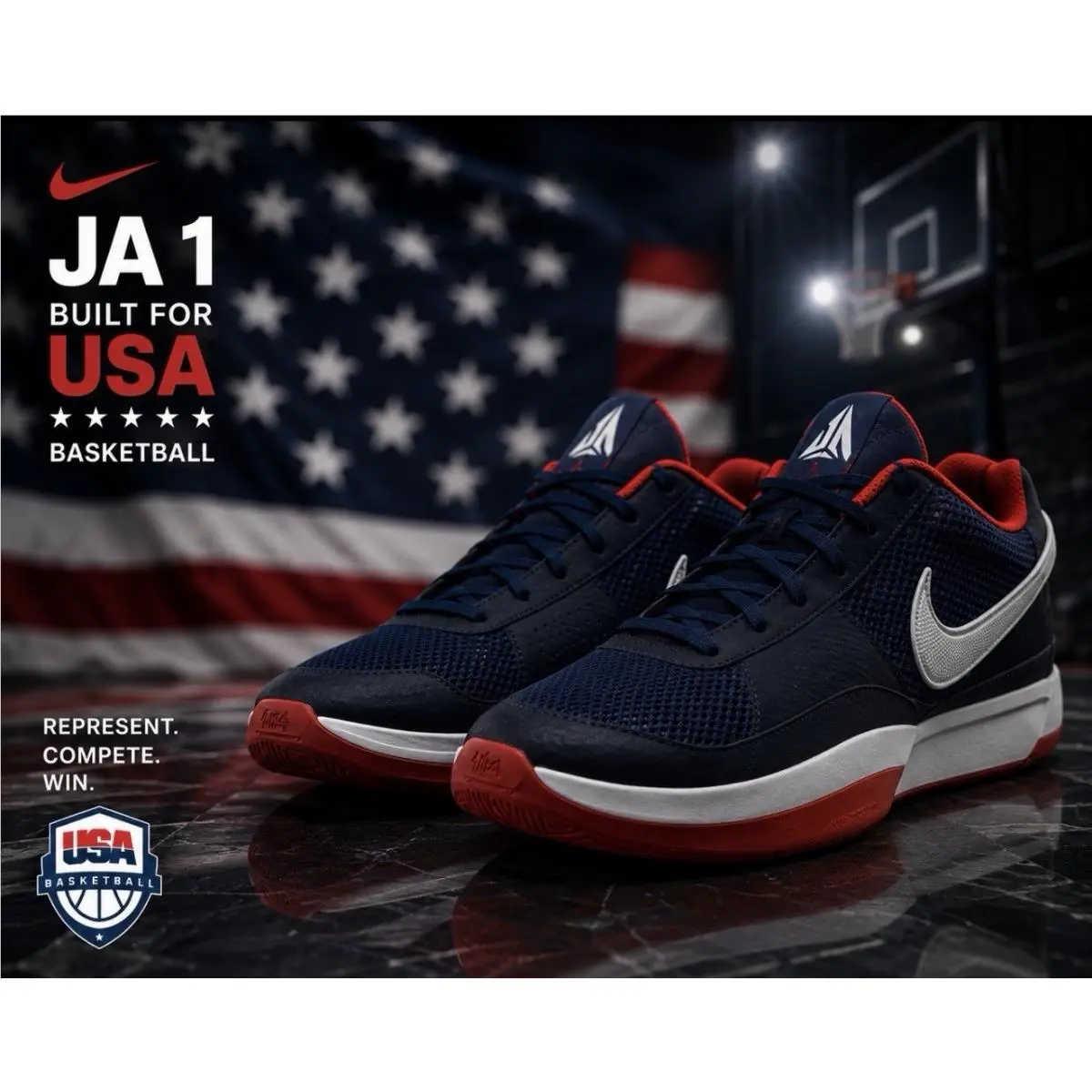 Nike shoes - Nike Ja 1 - FQ4796-403 - USA - Red, White & Blue (UPC: 0197597510132) 9