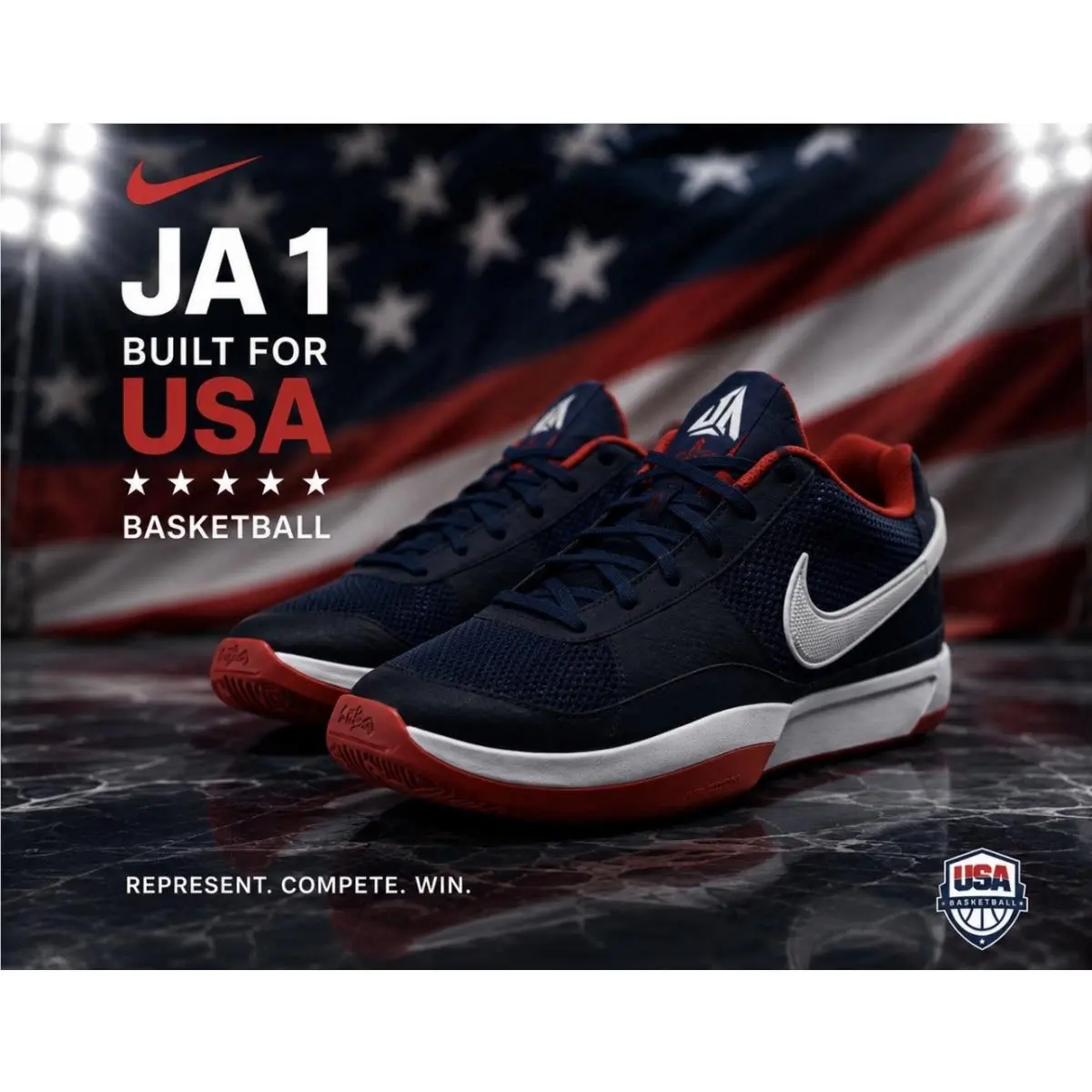 Nike shoes - Nike Ja 1 - FQ4796-403 - USA - Red, White & Blue (UPC: 0197597510132) 0