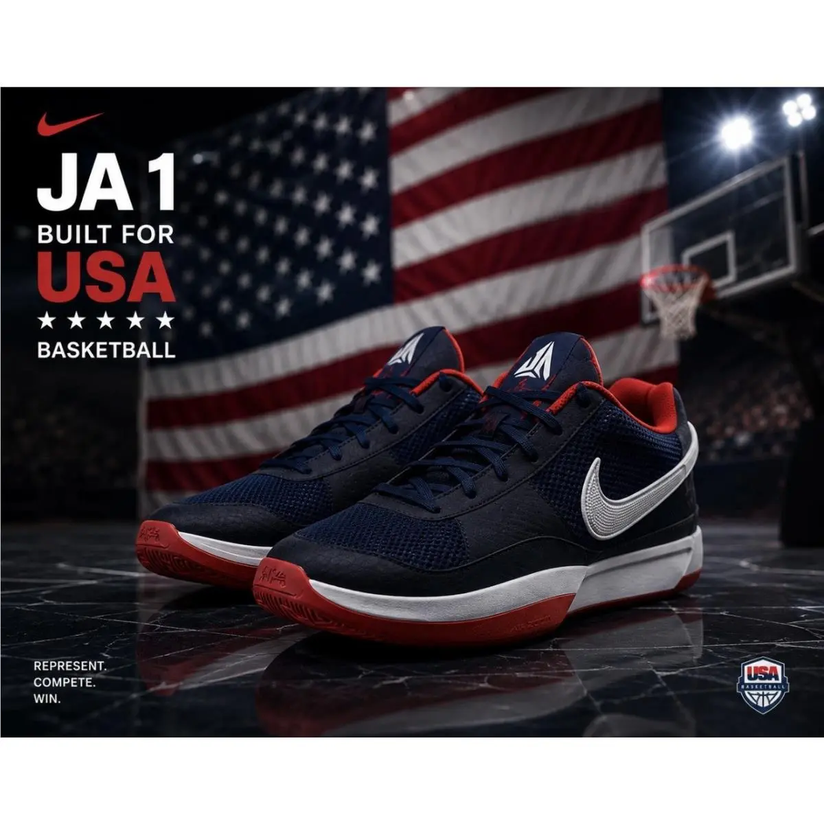 Nike shoes - Nike Ja 1 - FQ4796-403 - USA - Red, White & Blue (UPC: 0197597510132) 2