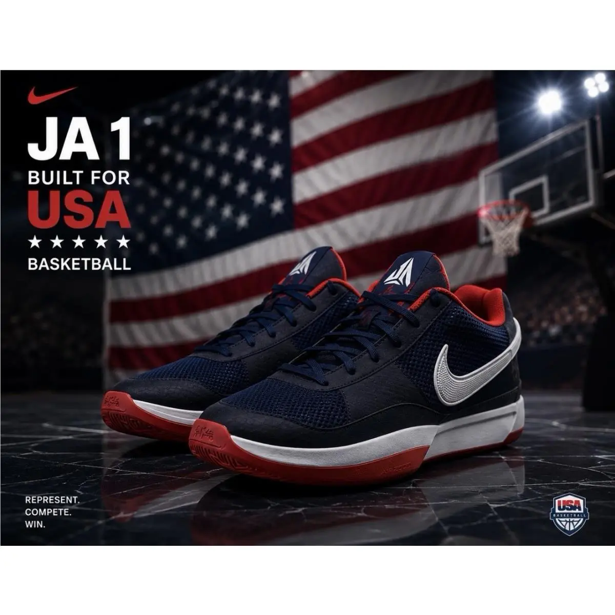 Nike shoes - Nike Ja 1 - FQ4796-403 - USA - Red, White & Blue (UPC: 0197597510132) 4