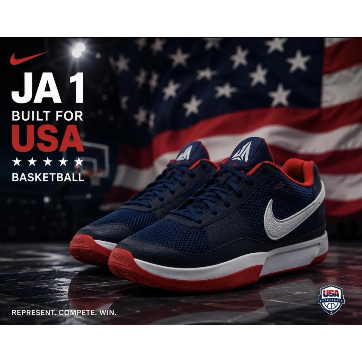 Nike shoes - Nike Ja 1 - FQ4796-403 - USA - Red, White & Blue (UPC: 0197597510132) 5