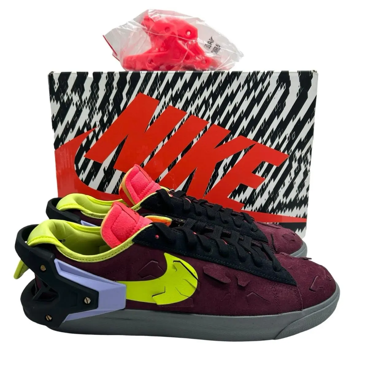 Nike Blazer Low Acronym Night Men’s Size 11 Maroon Volt Black DN2067-600 Canvas