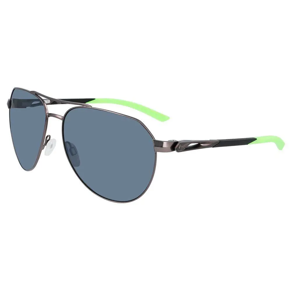 Nike Club Nine DQ0799 993 Gunmetal Strike Green Sunglasses W/mirror Lenses