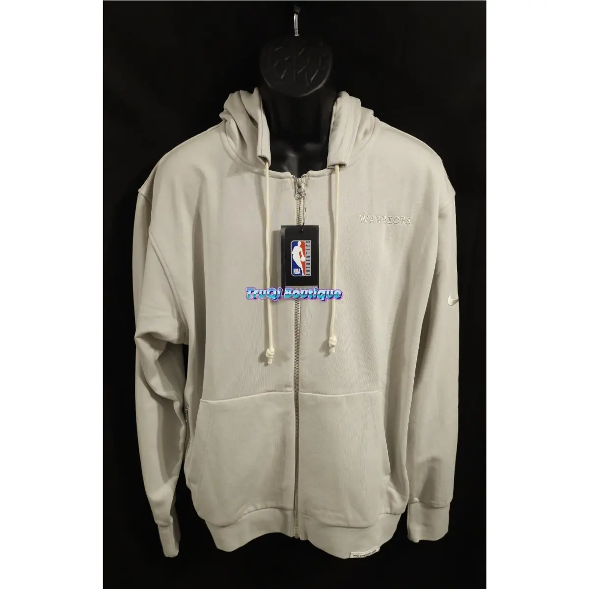 Nike Dri Fit Nba Standard Issue Full Zip Hoodie Sail Golden State Warriors Large