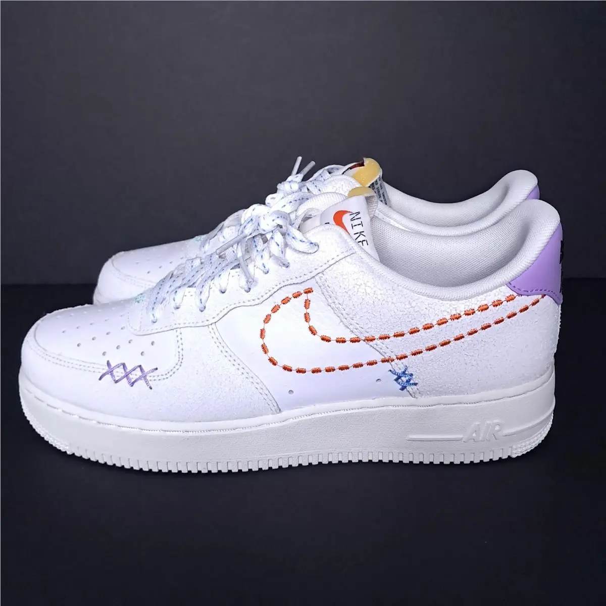Nike Air Force 1 `07 SE White Safety Orange Sail Womens Size 11 Sneaker