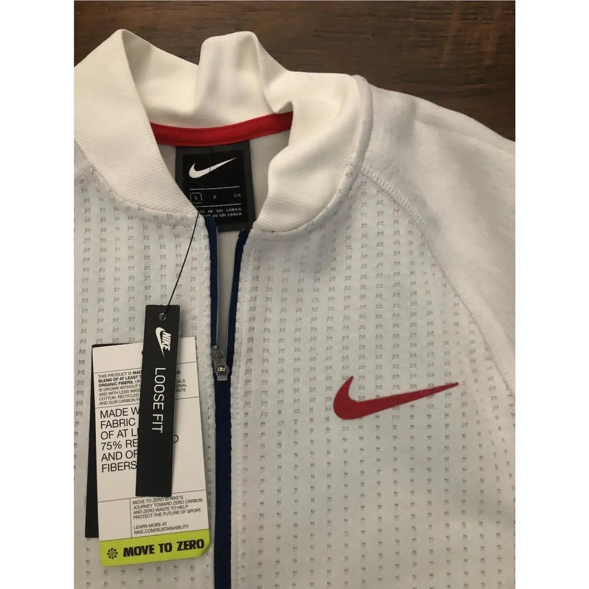 Nike clothing - Nike NSW Tech Fleece Bomber Jacket - CZ3619 100 - White/Navy Blue-Gym Red (UPC: 194495032216) 1